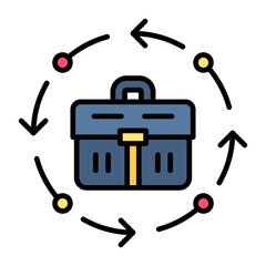 Career Change Flat Multicolor Icon