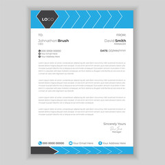 Modern Creative & Clean business style letterhead. Corporate project design.

