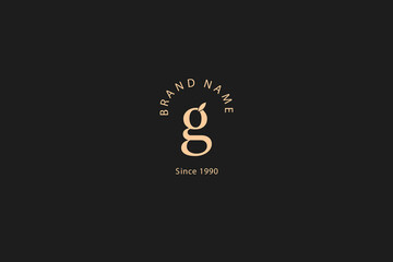 Simple elegant letter G icon logo. Linear monogram vector logotype