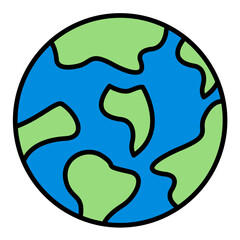 Obraz premium Globe Flat Multicolor Icon