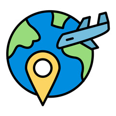 International Tourism Flat Multicolor Icon