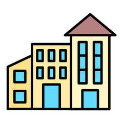 Hotel Flat Multicolor Icon