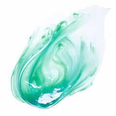 A pure transparent aloe lotion smear isolated on white, often used for beauty and cosmetic purposes, such as a facial jelly serum, cleanser, shower gel or shampoo.