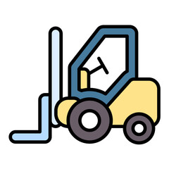 Forklift Flat Multicolor Icon
