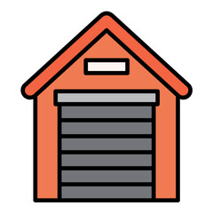 Distribution Center Flat Multicolor Icon