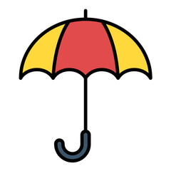 Umbrella Flat Multicolor Icon