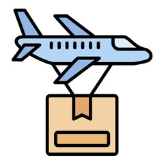 Airship Flat Multicolor Icon © SAMDesigning