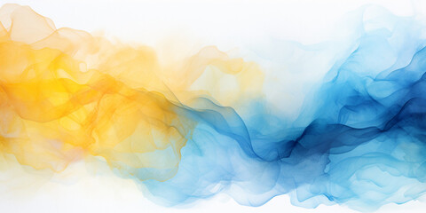 Abstract blue yellow watercolor background. For banner and poster. Ukrainian watercolor backdrop with soft blur effect. Ukraine flag colors. Watercolor abstract wallpaper. - obrazy, fototapety, plakaty
