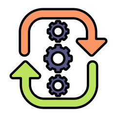 Cycle Diagram Flat Multicolor Icon