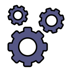 Gear Flat Multicolor Icon