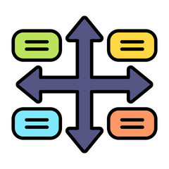 Obraz premium Grid Matrix Flat Multicolor Icon