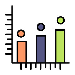 Fototapeta premium Histogram Flat Multicolor Icon