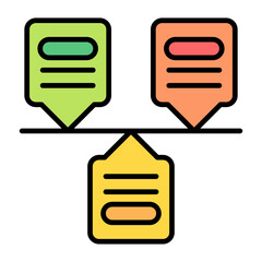 Trapezoid List Flat Multicolor Icon