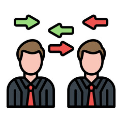 Two Way Communication Flat Multicolor Icon