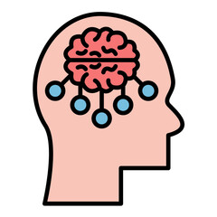 Mind Mapping Flat Multicolor Icon