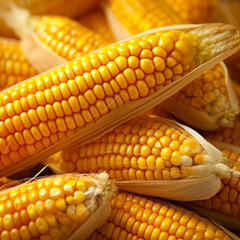 A close shot of grainy, yellow corn.