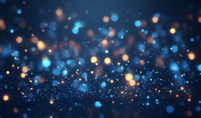 Glitter lights background. silver, blue and black. unfocused bokeh