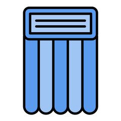 Beach Mattress Flat Multicolor Icon