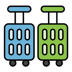Luggage Flat Multicolor Icon