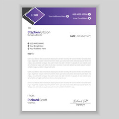Letterhead template in Abstract style design.

