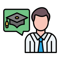 Academic Advisor Flat Multicolor Icon