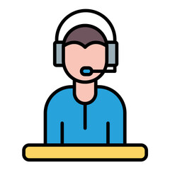 Obraz premium Marketing Agent Flat Multicolor Icon