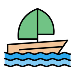 Boating Flat Multicolor Icon