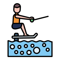 Flowrider Flat Multicolor Icon