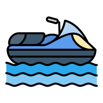 recommend clip art: Jet Skiing Flat Multicolor Icon