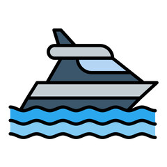 Yachting Flat Multicolor Icon