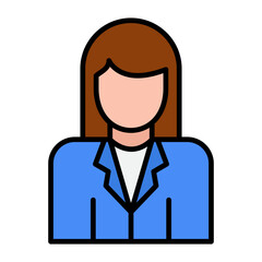 Businesswoman Flat Multicolor Icon