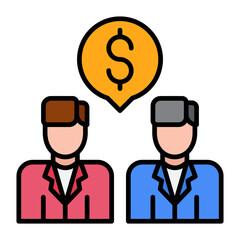 Offer Negotiation Flat Multicolor Icon