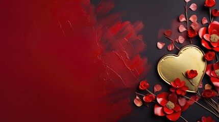 3D romantic card background. love , valentine , wedding  concept. Generative AI