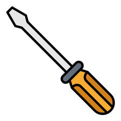 Screwdriver Flat Multicolor Icon