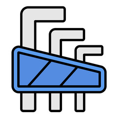 Allen Wrench Flat Multicolor Icon