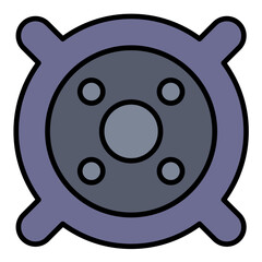 Car Speakers Flat Multicolor Icon