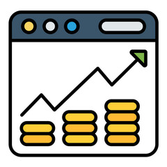 Stock Market Flat Multicolor Icon