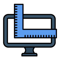 Measuring Flat Multicolor Icon