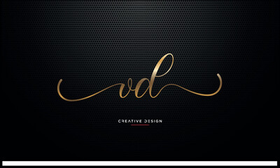 Alphabet letters VD or DV logo monogram