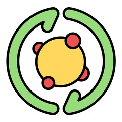 Metabolism Flat Multicolor Icon