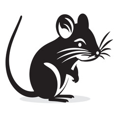 Mouse silhouettes and icons. black flat color simple elegant Mouse animal vector and illustration.