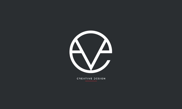 Alphabet letters icon logo VE or EV