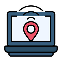 Digital Nomad Hub Flat Multicolor Icon