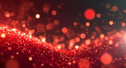 Red glow particle abstract bokeh background