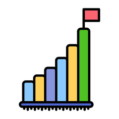 Challenge Flat Multicolor Icon