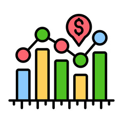 Market Analytics Flat Multicolor Icon