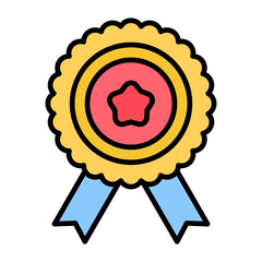 Medal Award Flat Multicolor Icon
