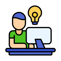 Work Smart Flat Multicolor Icon