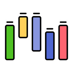 Waterfall Flat Multicolor Icon