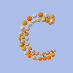 Multicolored Particle Sphere Style Alphabet 